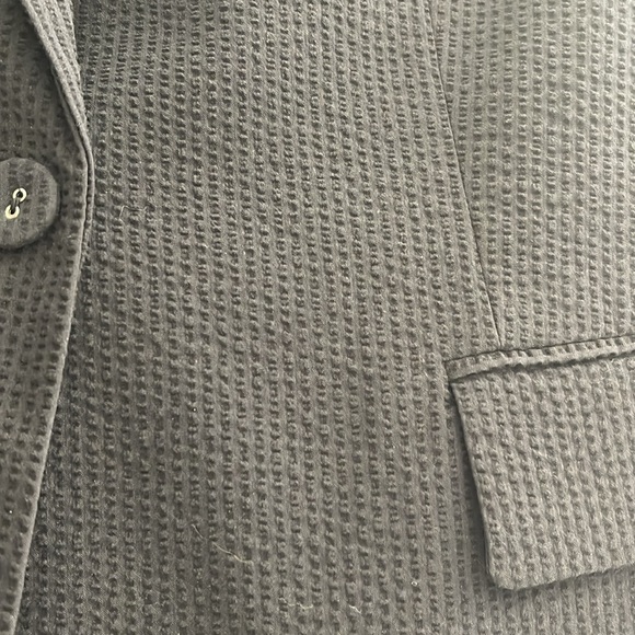 Theory Shrunken Blazer in Seersucker - Picture 10 of 13